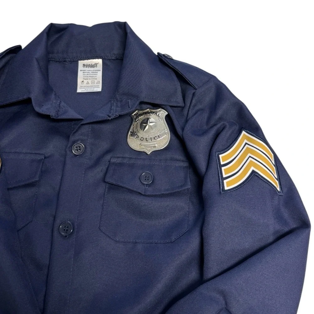 Halloween Spirit Navy Police Officer Costume for Kids Size Medium